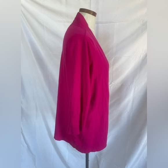 Women's Pink Open Front Sweater size 1X Laura Ashley - Picture 2 of 6